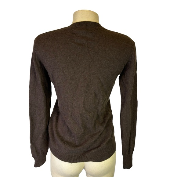 Galeries Lafayette Women's 100% Cashmere Brown Button Front Cardigan Size 01 - Picture 4 of 5